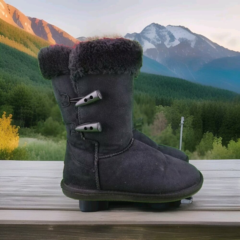 ✅Apres by Lamo BLACK Microfiber Faux Fur Lined Winter Boots Women's Sz 8 Comfort - Picture 1 of 11